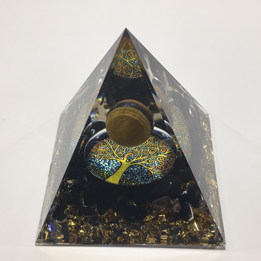 Healing Crystal Natural Tiger Eye Orgonite Pyramid Energy Reiki ChakraMeditation - Picture 2 of 12